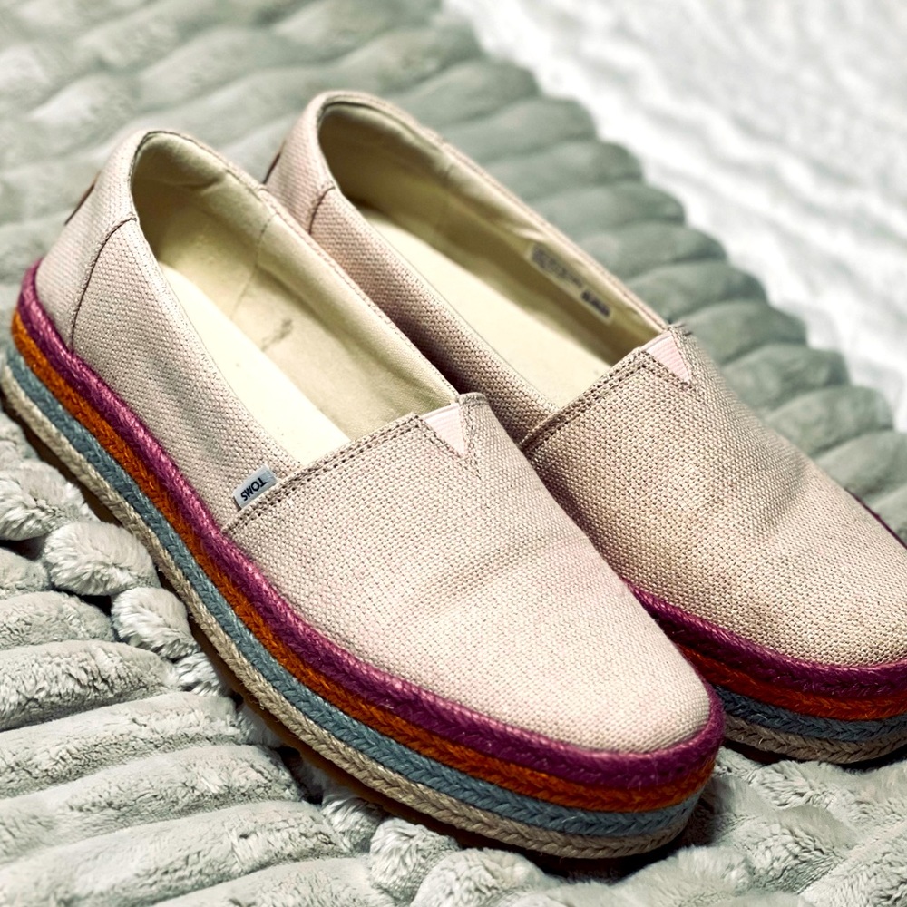 TOMS Valencia Platform Espadrille Size 8.5